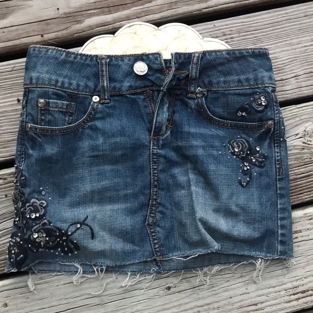 Mini Skirt jeans with beadsfor summer time  size 0